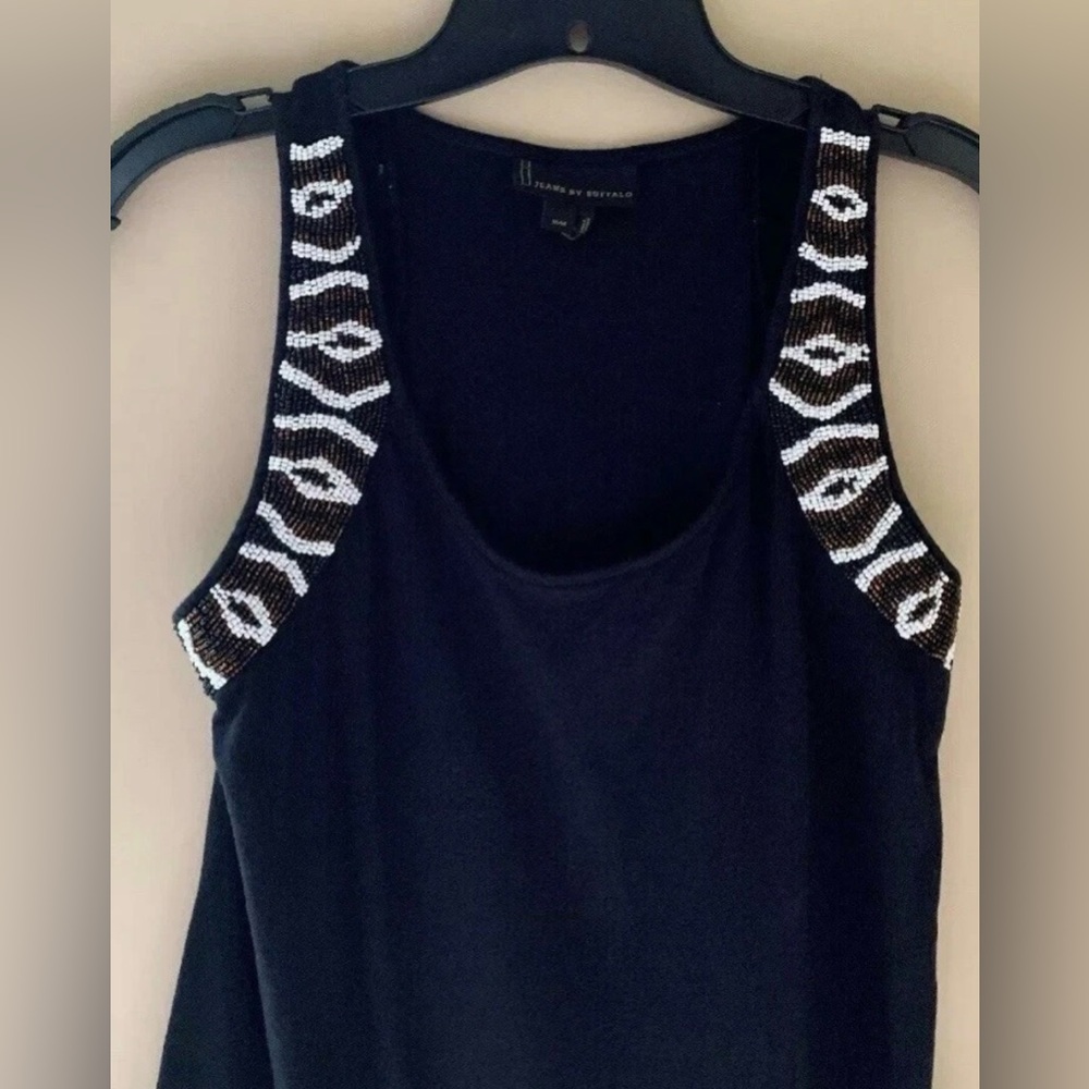 Buffalo jeans beaded sleeveless top boho M